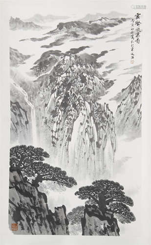 CHINESE SCROLL PAINTING OF MOUNTAIN VIEWS