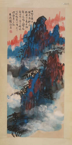 CHINESE SCROLL PAINTING OF MOUNTAIN VIEWS