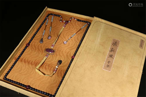 CHINESE SAPPHIRE BEAD CHAOZHU COURT NECKLACE