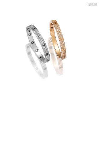 (2) A Pair of Diamond 'Love' Bangles, by Cartier
