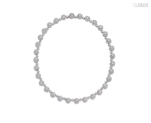 A Diamond Cluster Necklace