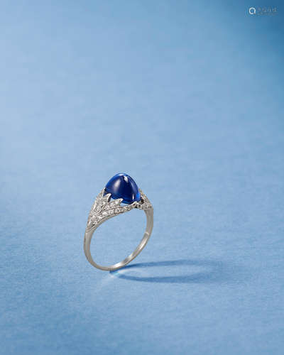 A Rare Sapphire and Diamond Ring, Circa 1920