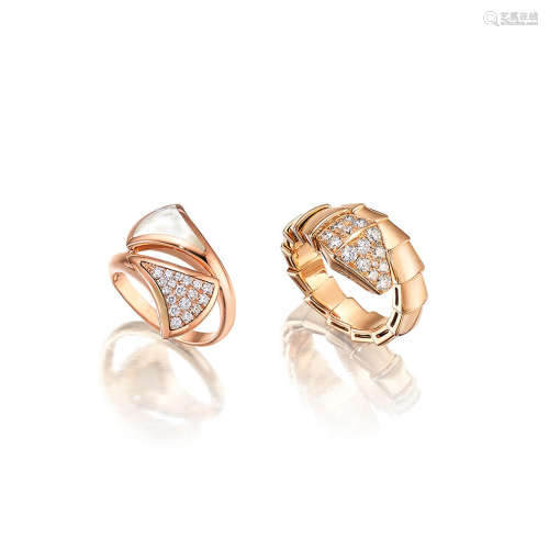 (2) A Gem-Set and Diamond 'Divas Dream' Ring and A 'Serpenti' Diamond Ring, by Bulgari