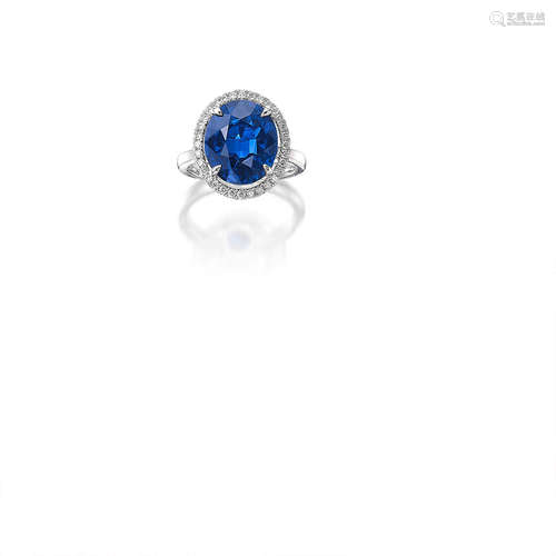 A Sapphire and Diamond Ring