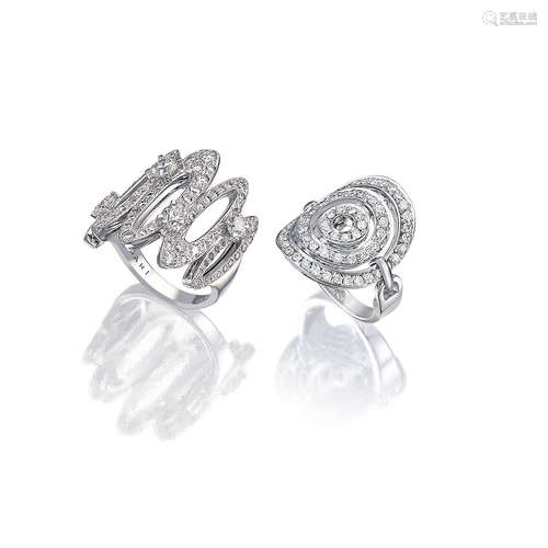 (2) A Diamond 'Astrale' Ring and A Diamond 'Elisia' Ring, by Bulgari