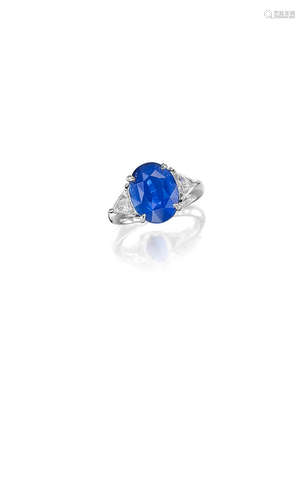 A Sapphire and Diamond Ring