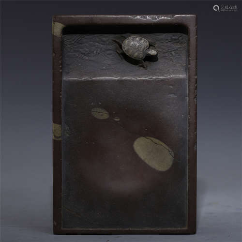 CHINESE DUAN STONE TURTLE INKSTONE