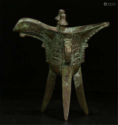 CHINESE BRONZE JUE CUP