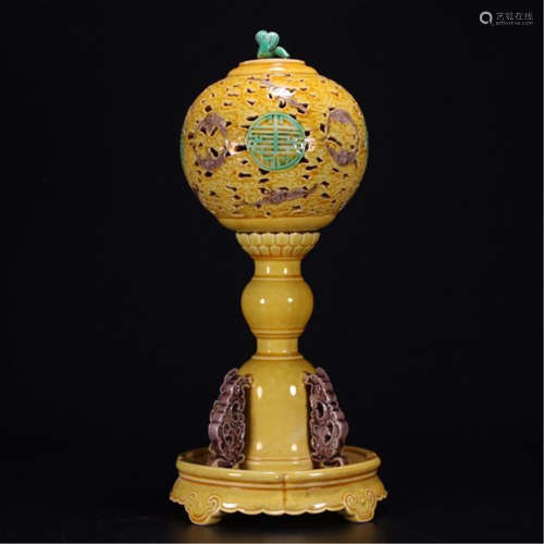 CHINESE PORCELAIN SANCAI INCENSE CAGE