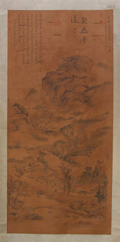 CHINESE SCROLL PAINTING OF MOUNTAIN VIEWS