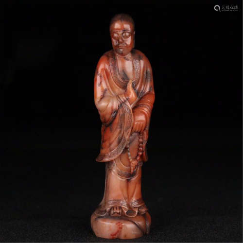 CHINESE SOAPSTONE STANDING LOHAN