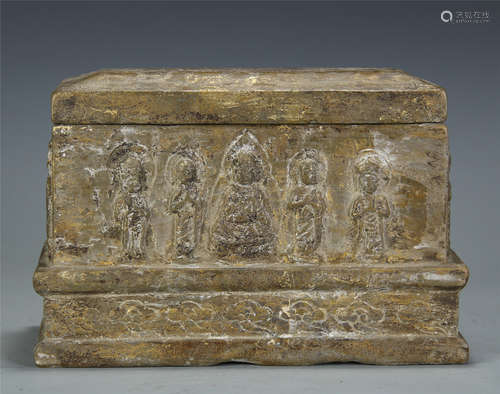 CHINESE STONE CARVED BUDDHA BOX