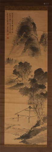 CHINESE SCROLL PAINTING OF MOUNTAIN VIEWS