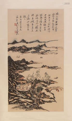 CHINESE SCROLL PAINTING OF LAKEVIEWS