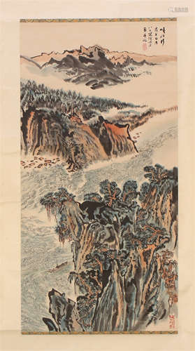 CHINESE SCROLL PAINTING OF MOUNTAIN VIEWS