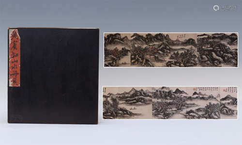 CHINESE HAND SCROLL PAINTING OF MOUNTAIN VIEWS