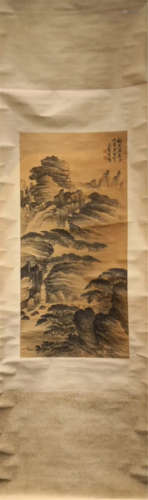 CHINESE SCROLL PAINTING OF MOUNTAIN VIEWS