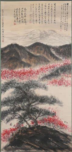 CHINESE SCROLL PAINTING OF MOUNTAIN VIEWS