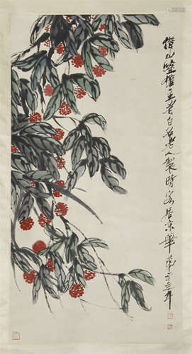 CHINESE SCROLL PAINTING OF FLOWER