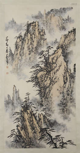 CHINESE SCROLL PAINTING OF MOUNTAIN VIEWS