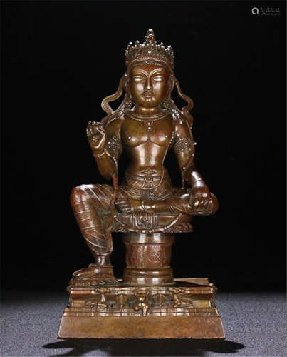 CHINESE BRONE SEATED BUDDHA