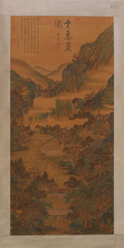 CHINESE SCROLL PAINTING OF MOUNTAIN VIEWS