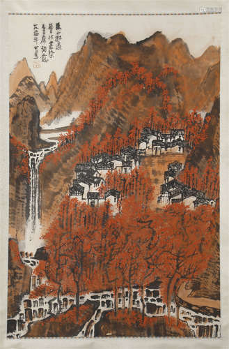 CHINESE SCROLL PAINTING OF MOUNTAIN VIEWS