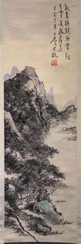 CHINESE SCROLL PAINTING OF MOUNTAIN VIEWS