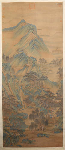 CHINESE SCROLL PAINTING OF MOUNTAIN VIEWS