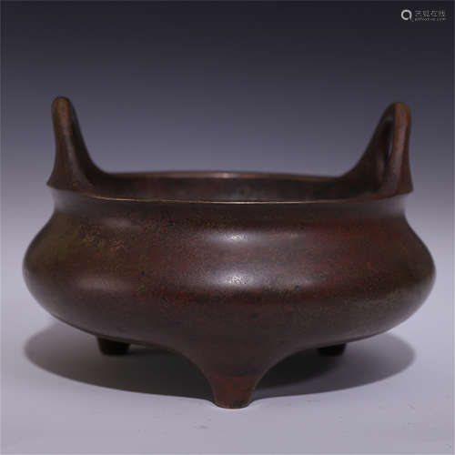 CHINESE BRONZE ROUND CENSER