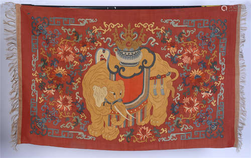 CHINESE EMBROIDERY KESI TAPESTRY OF ELEPHANT