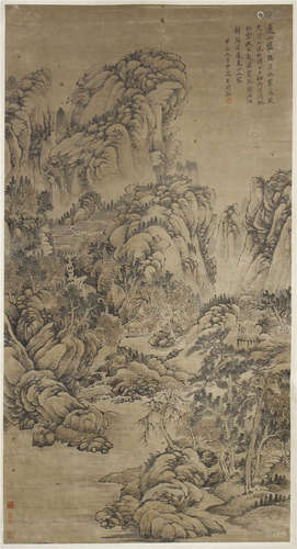 CHINESE SCROLL PAINTING OF MOUNTAIN VIEWS