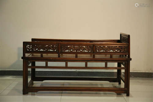 CHINESE HARDWOOD COUCHING BED