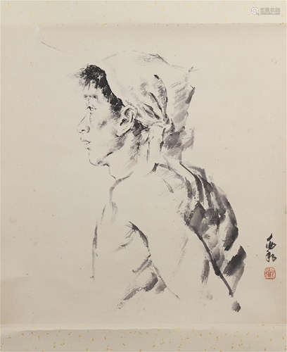 CHINESE SCROLL PAINTING OF MAN'S  PROTRAIT