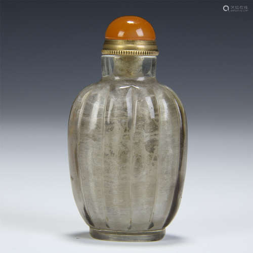 CHINESE ROCK CRYSTAL SNUFF BOTTLE