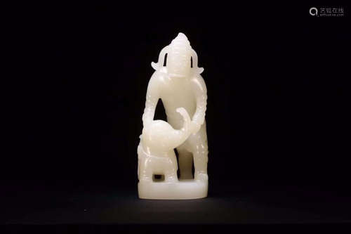 A STORY-TELLING XINJIANG HETIAN JADE ORNAMENT