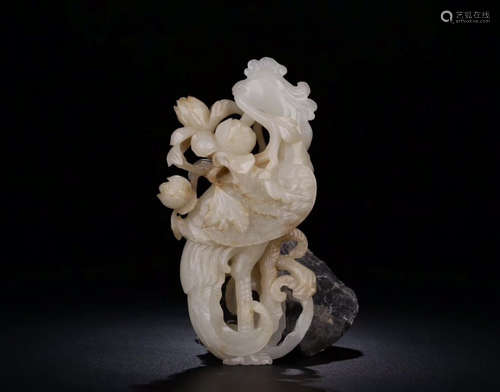 A HETIAN JADE PHOENIX SHAPED PENDANT