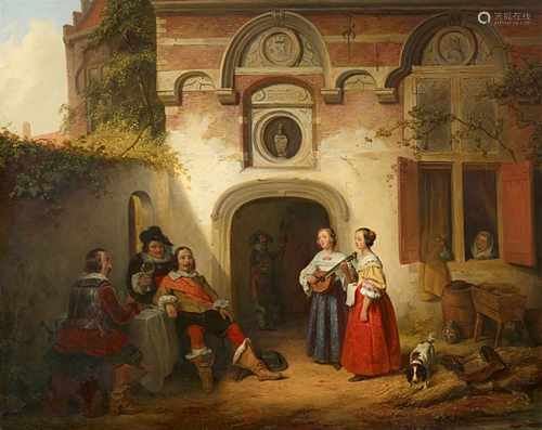 Ferdinand De Braekeleer d. Ä.Das KonzertÖl auf Holz. 79 x 100 cm.Signiert unten Mitte: Ferdinand