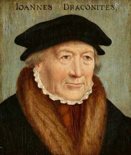 Bartholomäus Bruyn d. Ä.Porträt des Johannes DraconitesÖl auf Holz. 25,5 x 21,5 cm.GutachtenDr. Ingo