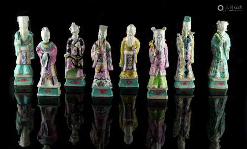 Property of a gentleman - a set of eight Chinese famille rose figures of the Eight Immortals, late