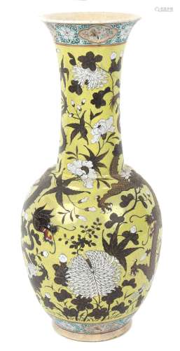Property of a lady - a late 19th / early 20th century Chinese crackle glazed bottle vase with flared