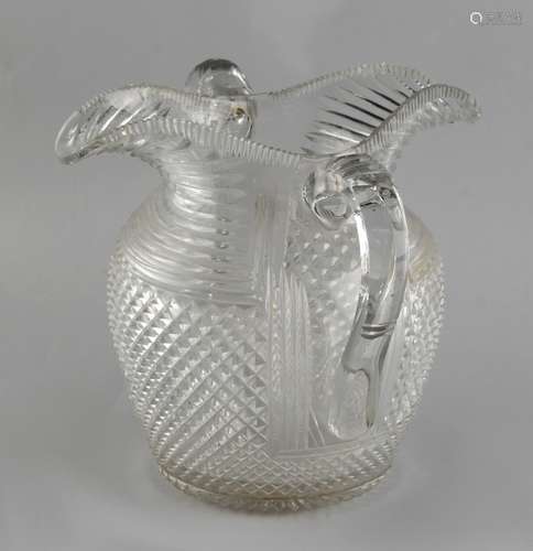 Property of a lady - an unusual early 19th century cut glass double spouted water jug, possibly