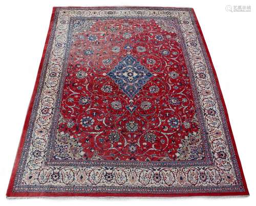 Property of a gentleman - a Mahal carpet, with red ground, 156 by 120ins. (397 by 303cms.) (see