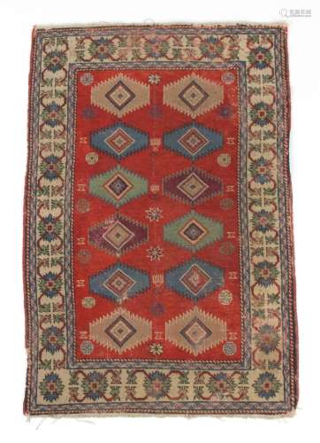 Property of a lady - a small antique Caucasian Shirvan rug, 43 by 29ins. (110 by 74cms.) (see