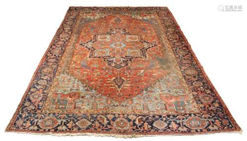 Property of a deceased estate - an antique Persian Heriz carpet, late 19th / early 20th century,