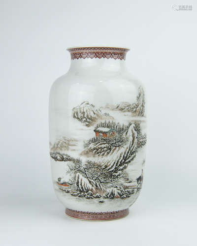 A Chinese Famille-Rose Porcelain Vase