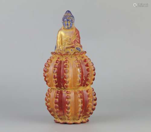 A Chinese Peking Glass Bottle