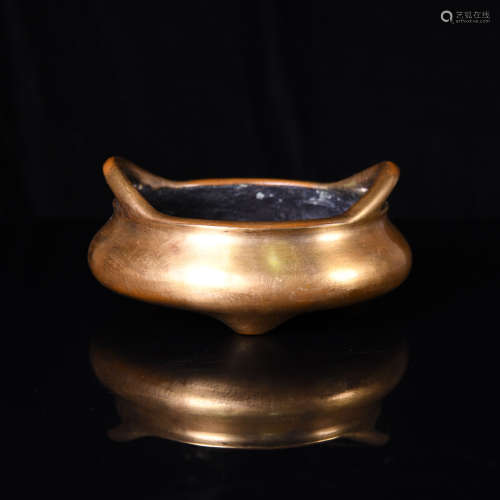 A Chinese Gilt Bronze Incense Burner