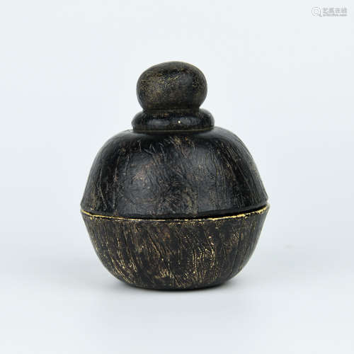 A Chinese Carved Wood Jar