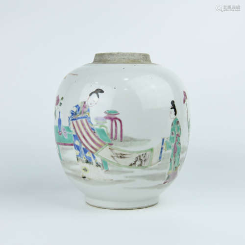 A Chinese Famille-Rose Porcelain Jar